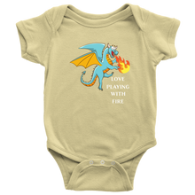 Load image into Gallery viewer, Blue Dragon Love Playing With Fire Short Sleeved Baby Bodysuit, Multi Colors, Free Shipping