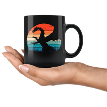 Load image into Gallery viewer, Retro Dragons, Full Length or Profile, 11 oz Ceramic Black Mug, Free Shipping