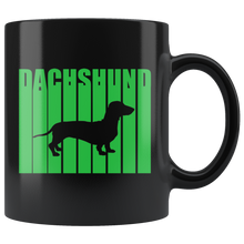 Load image into Gallery viewer, Retro Cool Dachshund Black Mug, 11 oz, Multiple Colors - Shipping Included