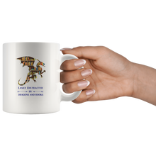 Load image into Gallery viewer, Easily Distracted by Dragons & Books, 11oz & 15oz Mug Options, Shipping Included
