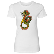 Load image into Gallery viewer, Chinese Art Dragon Women's Boyfriend Crew Shirt, Extended Sizes Available, Shipping Included
