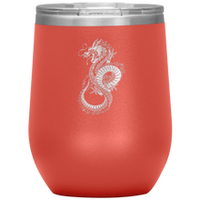Load image into Gallery viewer, Chinese Art Dragon 12oz Insulated Wine Tumbler, Laser Etched, Multi Colors, Shipping Included