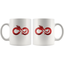 Load image into Gallery viewer, Red Dragon Infinity, 11oz & 15oz White Ceramic Mug Options, Free Shipping