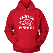 Load image into Gallery viewer, Wishin' I Was Fishing Unisex Hoodie, Multi Colors, Extended Sizes, Shipping Included