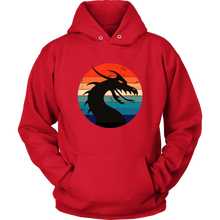 Load image into Gallery viewer, Retro Dragon Profile Unisex Hoodie, Multi Colors, Extended Sizes Available, Free Shipping