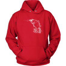 Load image into Gallery viewer, Jumping Bass on Line, Unisex Hoodie, Extended Sizes, Multi Colors, Shipping Included