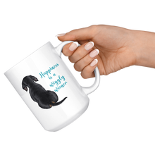 Load image into Gallery viewer, Doxie Happiness Mug - Black and Tan - 11 & 15 oz - FREE SHIPPING
