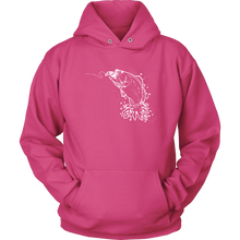 Load image into Gallery viewer, Jumping Bass on Line, Unisex Hoodie, Extended Sizes, Multi Colors, Shipping Included
