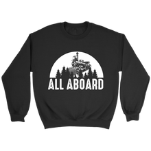 Load image into Gallery viewer, All Aboard Locomotive Unisex Sweat Shirt Multi Colors Extended Sizes Shipping Included