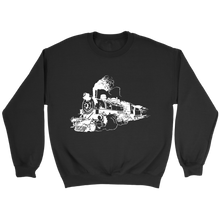 Load image into Gallery viewer, Distressed Old Steam Train Unisex Sweat Shirt Multi Colors Extended Sizes Shipping Included