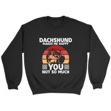 Load image into Gallery viewer, Dachshund Makes Me Happy Unisex Sweatshirt Multi Color Extended Sizes Free Shipping