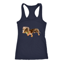 Load image into Gallery viewer, Dachshund Flower Collar Ladies Racerback Tank Multi Colors Free Shipping