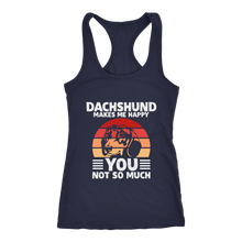 Load image into Gallery viewer, Dachshund Makes Me Happy Ladies Racerback Tank Multi Colors Free Shipping