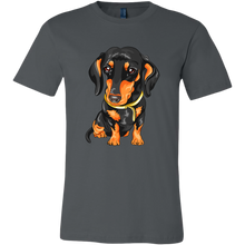 Load image into Gallery viewer, Vector Drawing Black and Tan Doxie, Unisex/Men's T-Shirt, Multi Colors, Extended Sizes, Free Shipping