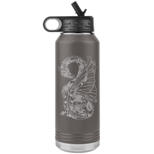 Load image into Gallery viewer, Dragon Tattoo Inspired 32oz Insulated Water Bottle, Laser Etched, Multi Colors, Shipping Included