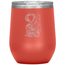 Load image into Gallery viewer, Tattoo Inspired Dragon Design 12oz Insulated Wine Tumbler, Laser Etched, Multi Colors, Shipping Included