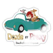 Load image into Gallery viewer, Doxie By Proxy Vinyl Sticker, 4 x 4, Shipping Included - white glossy