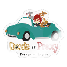 Load image into Gallery viewer, Doxie By Proxy Vinyl Sticker, 4 x 4, Shipping Included - transparent glossy