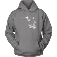 Load image into Gallery viewer, Jumping Bass on Line, Unisex Hoodie, Extended Sizes, Multi Colors, Shipping Included