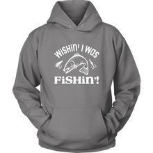 Load image into Gallery viewer, Wishin' I Was Fishing Unisex Hoodie, Multi Colors, Extended Sizes, Shipping Included