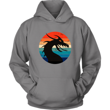 Load image into Gallery viewer, Retro Dragon Profile Unisex Hoodie, Multi Colors, Extended Sizes Available, Free Shipping