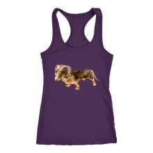 Load image into Gallery viewer, Dachshund Flower Collar Ladies Racerback Tank Multi Colors Free Shipping