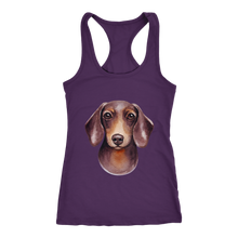 Load image into Gallery viewer, Dachshund Watercolor Ladies Racerback Tank Multi Colors Free Shipping