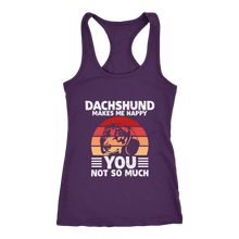 Load image into Gallery viewer, Dachshund Makes Me Happy Ladies Racerback Tank Multi Colors Free Shipping