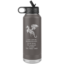 Load image into Gallery viewer, Dragon - I've Flamed You 3 Times, 32oz Insulated Water Bottle, Multi Colors, Shipping Included