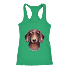 Load image into Gallery viewer, Dachshund Watercolor Ladies Racerback Tank Multi Colors Free Shipping