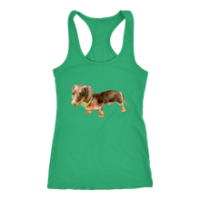 Load image into Gallery viewer, Dachshund Flower Collar Ladies Racerback Tank Multi Colors Free Shipping