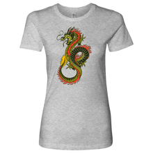Load image into Gallery viewer, Chinese Art Dragon Women's Boyfriend Crew Shirt, Extended Sizes Available, Shipping Included