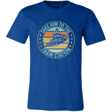Load image into Gallery viewer, Take Him to the Train Station - Mens T-Shirt, Multiple Colors, Extended Sizes, Shipping Included