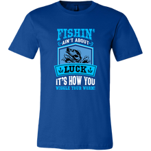 Load image into Gallery viewer, Fishin' Ain't About Luck Men's Unisex T-Shirt, Multi Colors, Extended Sizes, Shipping Included