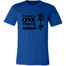 Load image into Gallery viewer, One Track Mind (Trains) - Unisex/Mens T-Shirt, Multiple Colors, Extended Sizes, Shipping Included