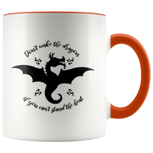 Load image into Gallery viewer, Don't Wake the Dragon 11oz Accent Color Mug, Multi Colors, Shipping Included