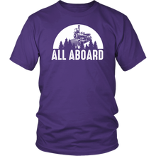 Load image into Gallery viewer, All Aboard Mens Unisex T-Shirt Mutiple Colors Extended Sizes Shipping Included