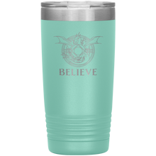 Load image into Gallery viewer, Dragon - BELIEVE, 20 oz Insulated Travel Tumbler, Laser Etched, Multi Colors, Shipping Included