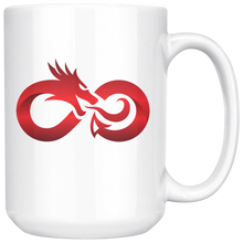 Load image into Gallery viewer, Red Dragon Infinity, 11oz & 15oz White Ceramic Mug Options, Free Shipping