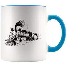 Load image into Gallery viewer, Vintage Sketch Locomotive, 11oz Ceramic Accent Mug, Free Shipping