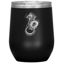 Load image into Gallery viewer, Chinese Art Dragon 12oz Insulated Wine Tumbler, Laser Etched, Multi Colors, Shipping Included