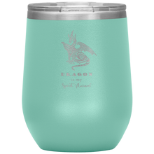 Load image into Gallery viewer, Dragon is My Spirit Animal 12 oz Insulated Wine Tumbler, Laser Etched, Multi-Colors, Shipping Included