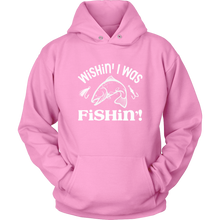 Load image into Gallery viewer, Wishin' I Was Fishing Unisex Hoodie, Multi Colors, Extended Sizes, Shipping Included