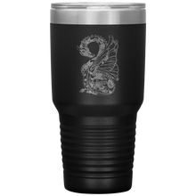 Load image into Gallery viewer, Tattoo Inspired Dragon Design, 30oz Insulated Travel Tumbler, Laser Etched, Multi Colors, Shipping Included