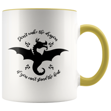 Load image into Gallery viewer, Don't Wake the Dragon Color Accent 11oz Ceramic Mug, Multi Colors, Free Shipping
