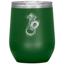 Load image into Gallery viewer, Chinese Art Dragon 12oz Insulated Wine Tumbler, Laser Etched, Multi Colors, Shipping Included