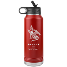 Load image into Gallery viewer, Dragon is My Spirit Animal 32oz Insulated Water Bottle, Laser Etched, Multi Colors, Shipping Included