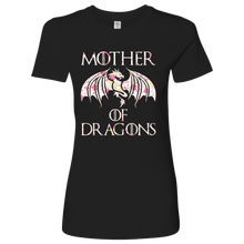 Load image into Gallery viewer, Mother of Dragons, Full Floral Graphic Woman's Boyfriend Crew Shirt, Multi Colors, Extended Sizes, Free Shipping