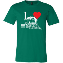 Load image into Gallery viewer, I Heart Trains Mens T Shirt, Multiple Colors, Extended Sizes, Shipping Included