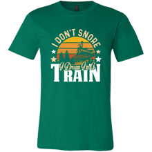 Load image into Gallery viewer, I Don't Snore I Dream I'm a Train Mens T-Shirt, Multiple Colors, Extended Sizes, Shipping Included
